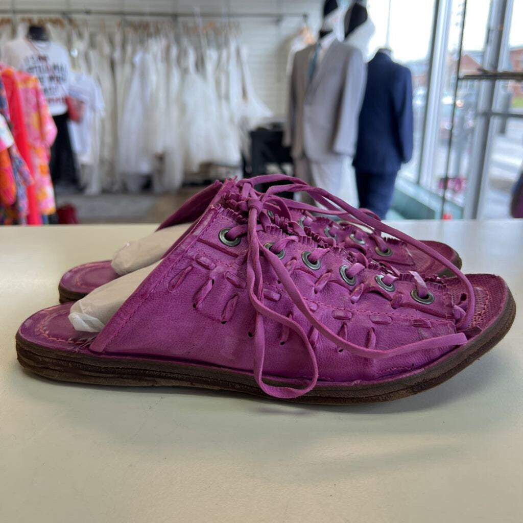 AS 98 Purple Lace Up Slip On Sandals 40