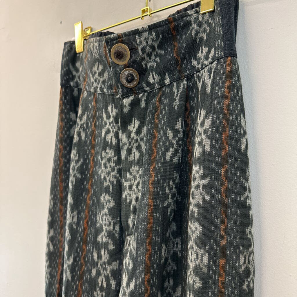 Nusantara Blue/ Multi Print High Waisted Pants Small