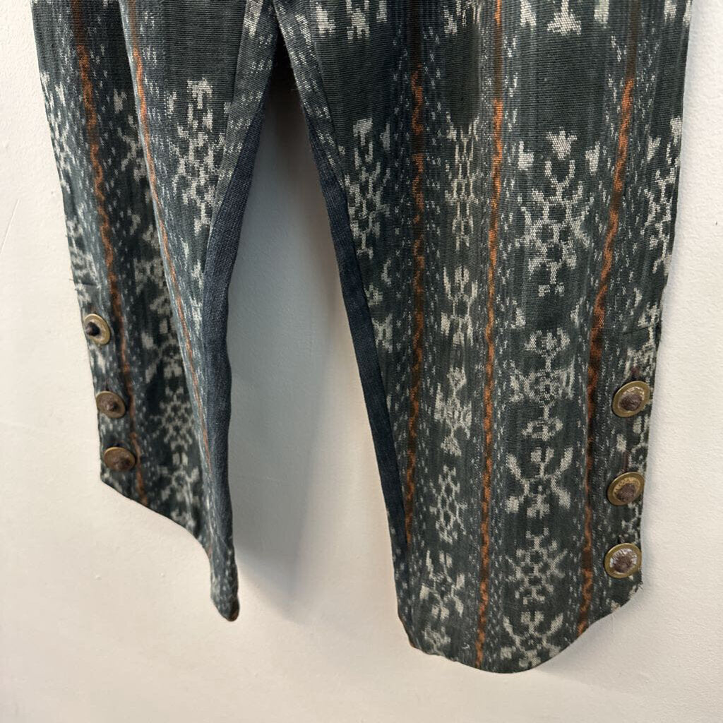 Nusantara Blue/ Multi Print High Waisted Pants Small