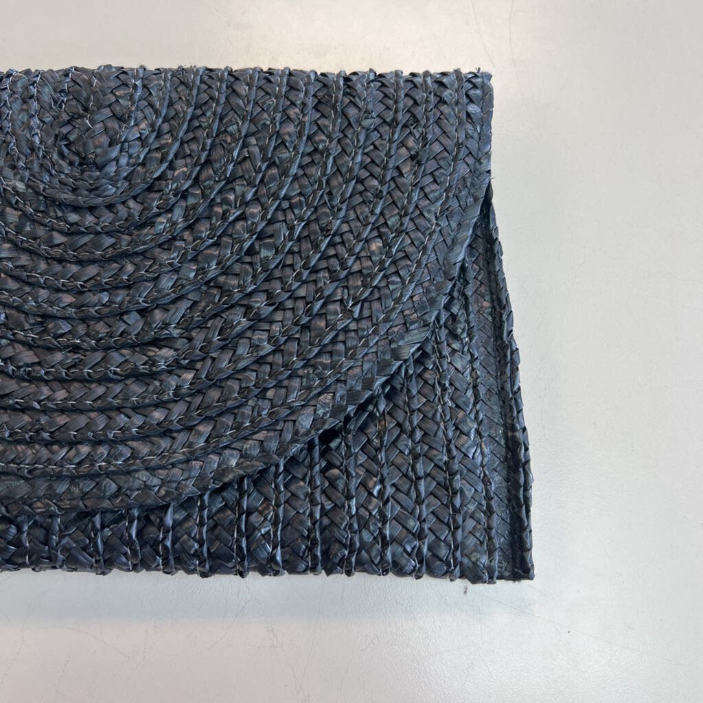 Bijoux Terner Black Straw Woven Clutch Purse