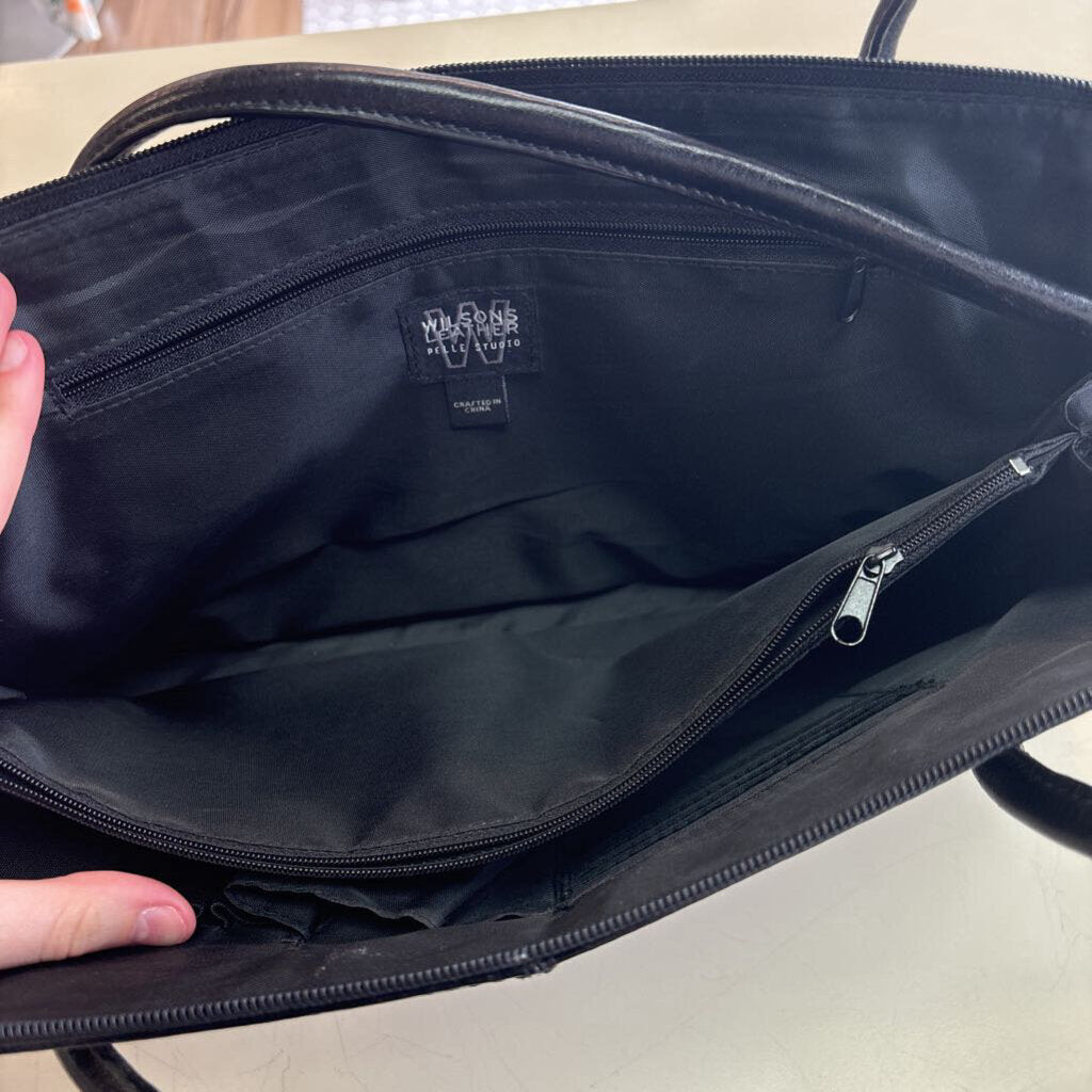 Wilsons Leather Black Leather Rectangle Purse