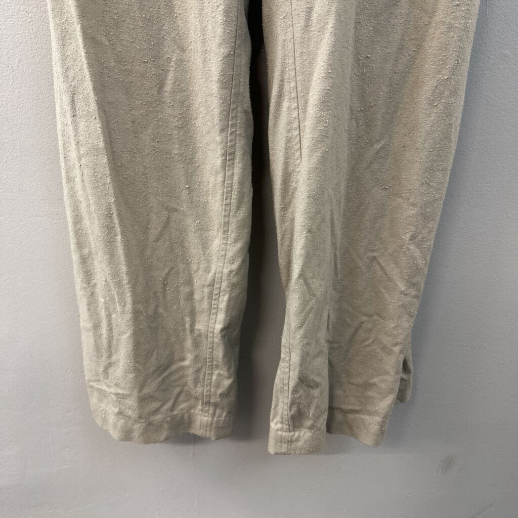 Ozma Beige 100% Silk Tie Back Jumpsuit Extra Small