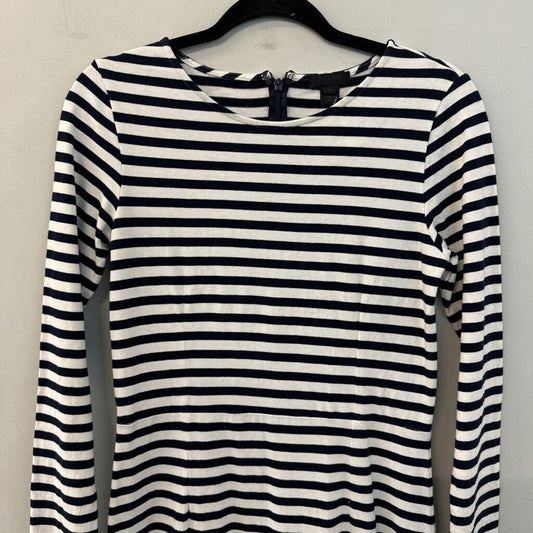 J Crew White/ Navy Striped Long Sleeve Maxi Dress 4