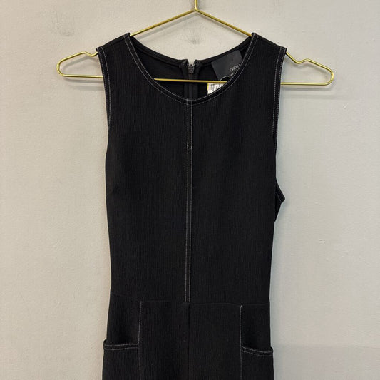 Greylin Black/ White Stitching Tie Waist Jumpsuit Extra Small Anthropologie