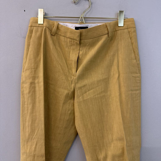 Theory Yellow Linen Blend Pants 2