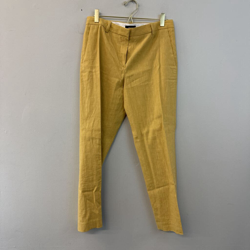 Theory Yellow Linen Blend Pants 2
