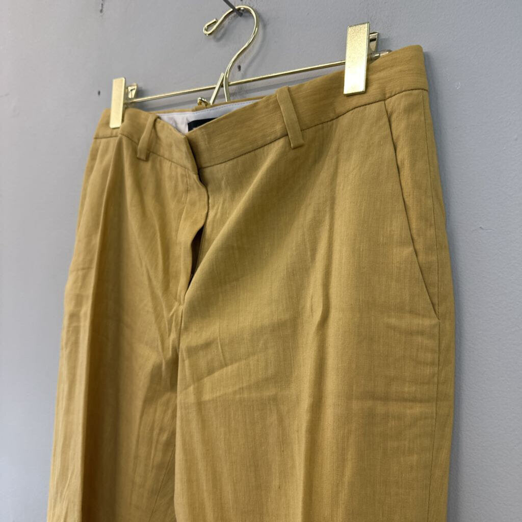 Theory Yellow Linen Blend Pants 2