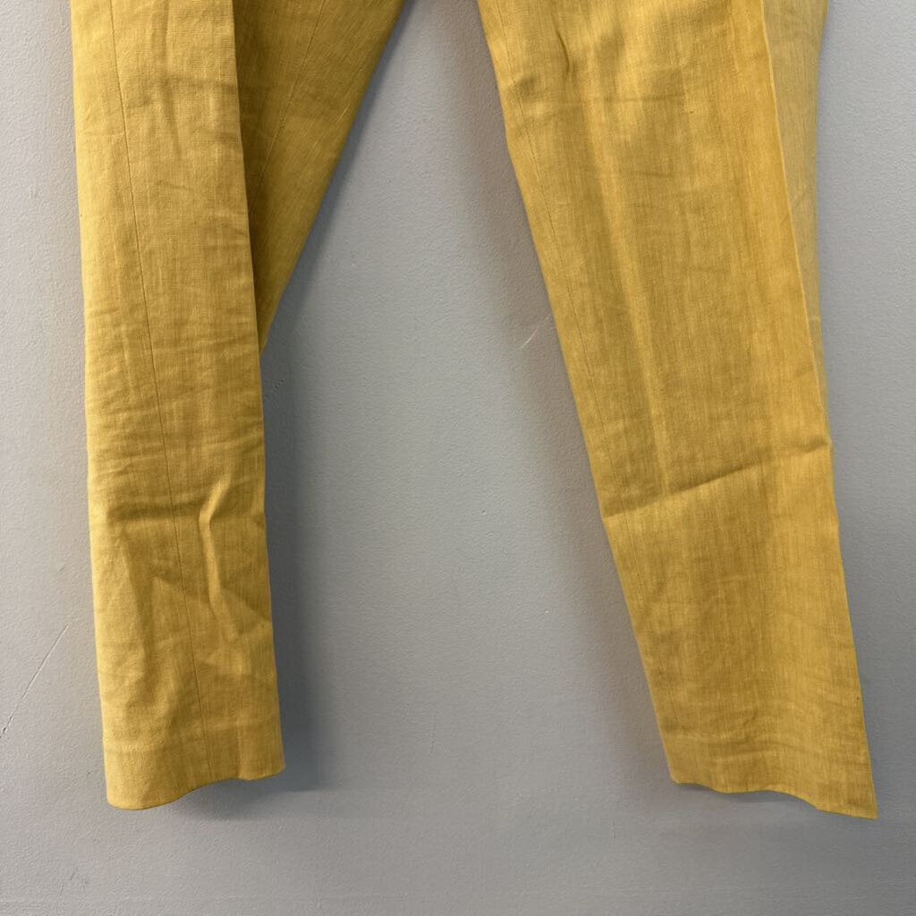 Theory Yellow Linen Blend Pants 2