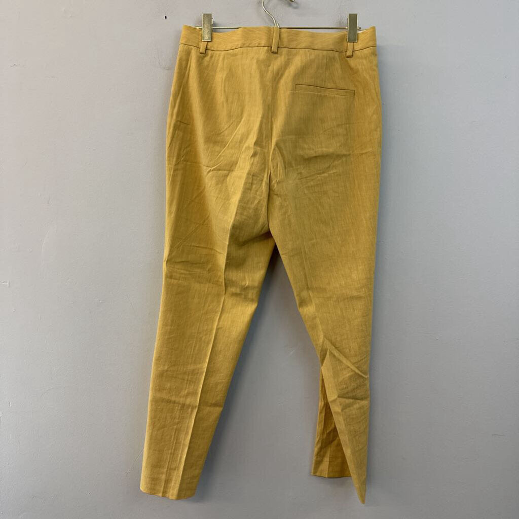 Theory Yellow Linen Blend Pants 2