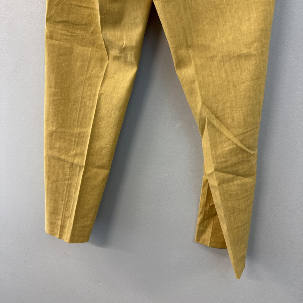 Theory Yellow Linen Blend Pants 2