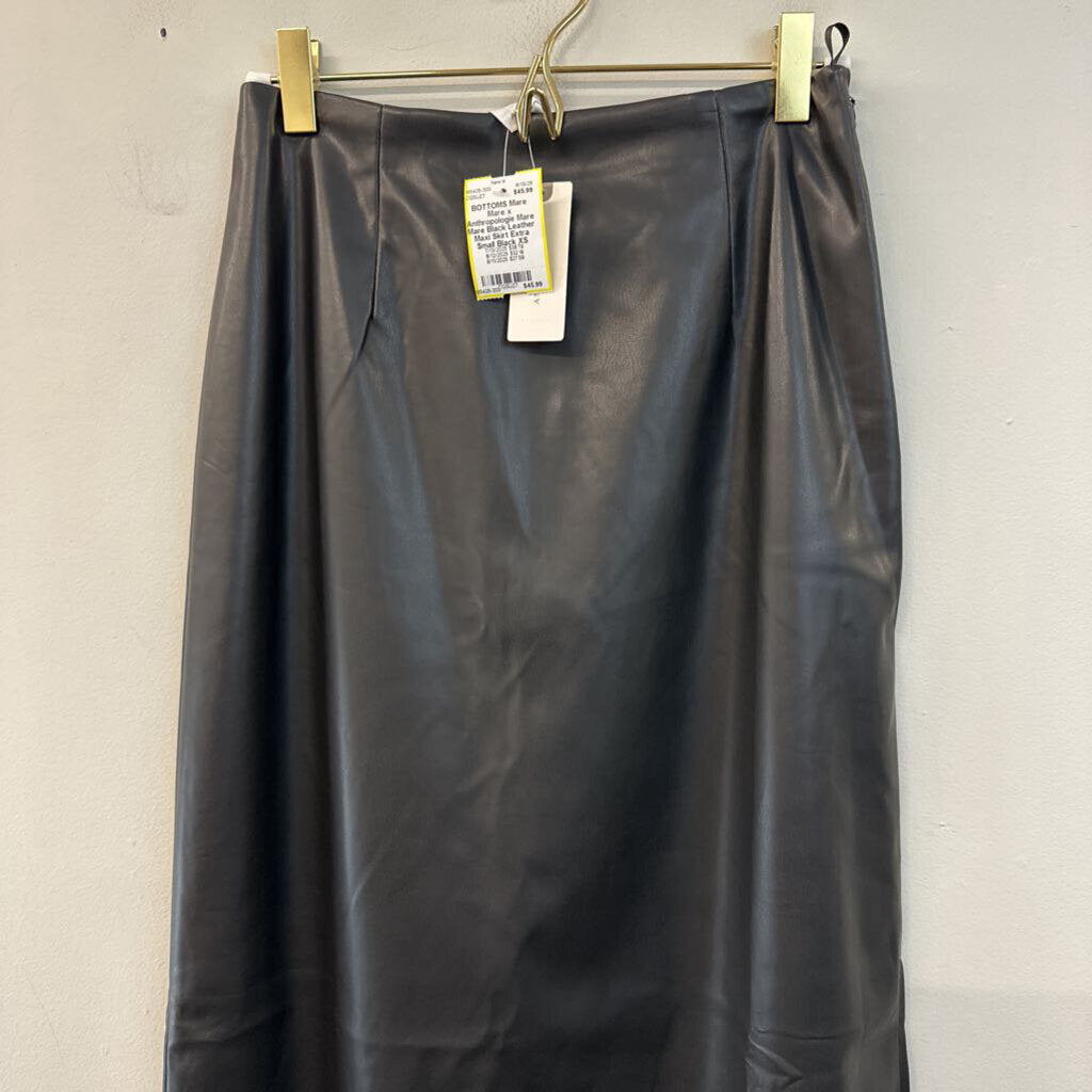 Mare Mare Black Leather Maxi Skirt Extra Small