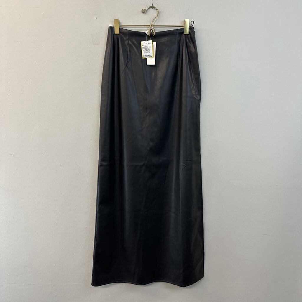 Mare Mare Black Leather Maxi Skirt Extra Small