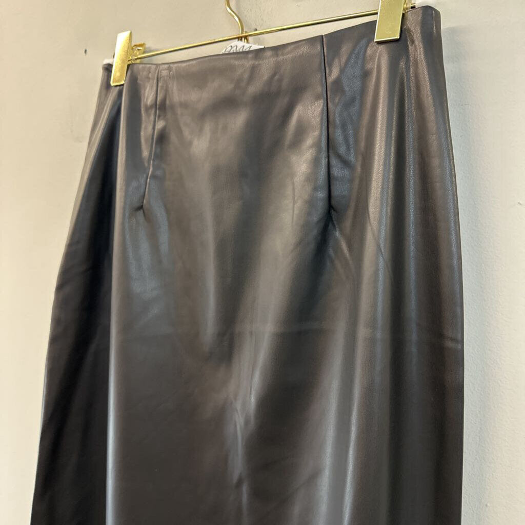 Mare Mare Black Leather Maxi Skirt Extra Small