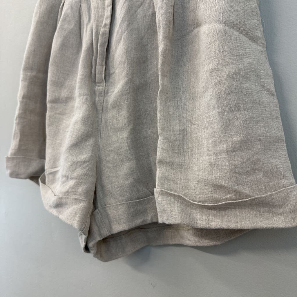 525 Beige 100% Linen Shorts Extra Small