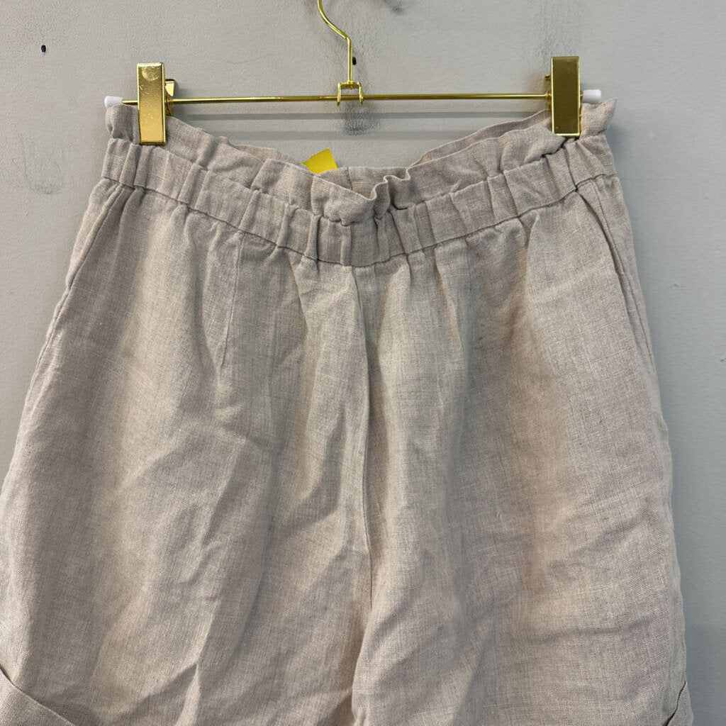 525 Beige 100% Linen Shorts Extra Small