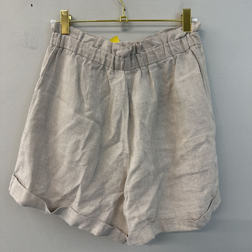525 Beige 100% Linen Shorts Extra Small