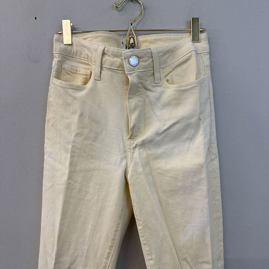 Paige Yellow Denim Colette Crop Flare Jeans 27