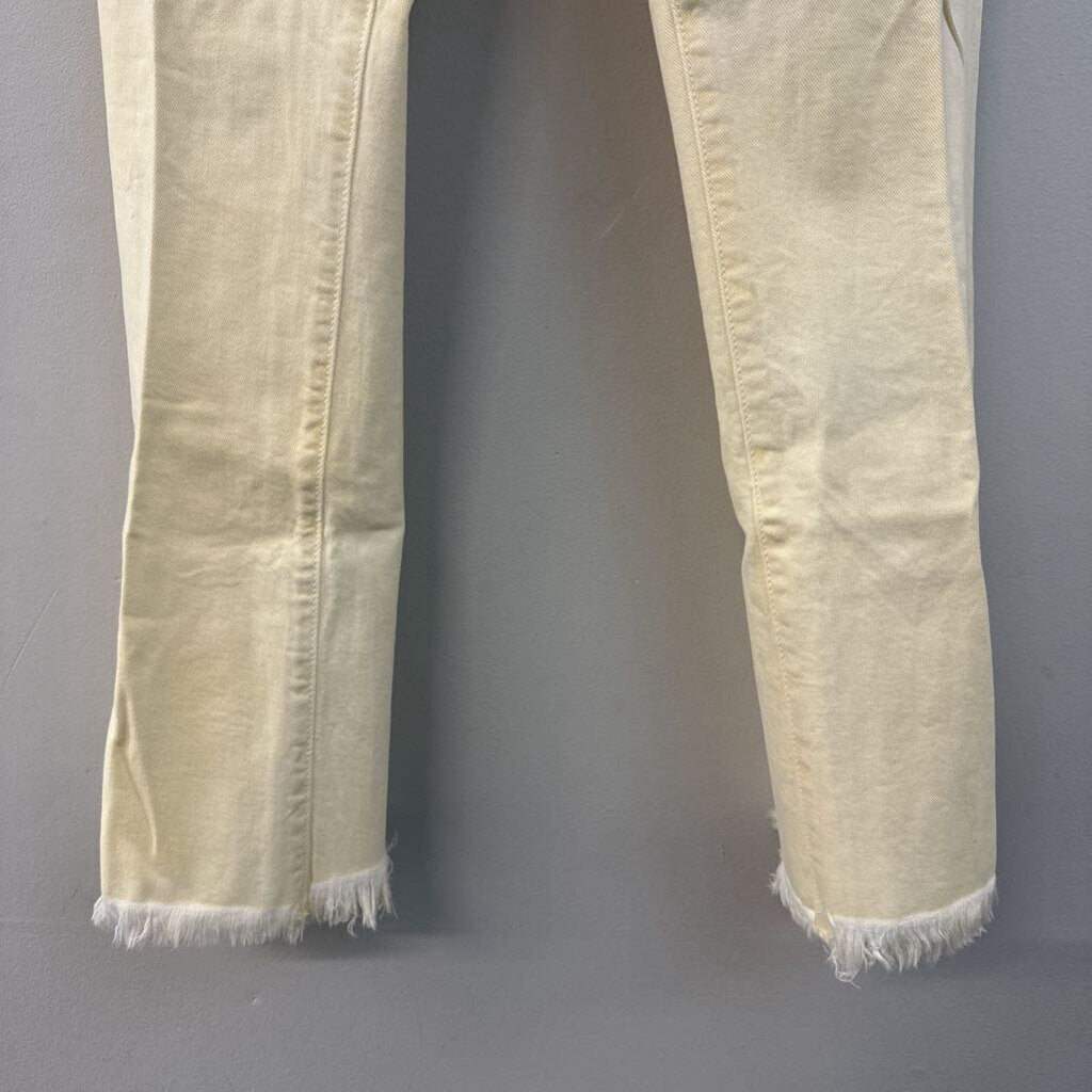 Paige Yellow Denim Colette Crop Flare Jeans 27
