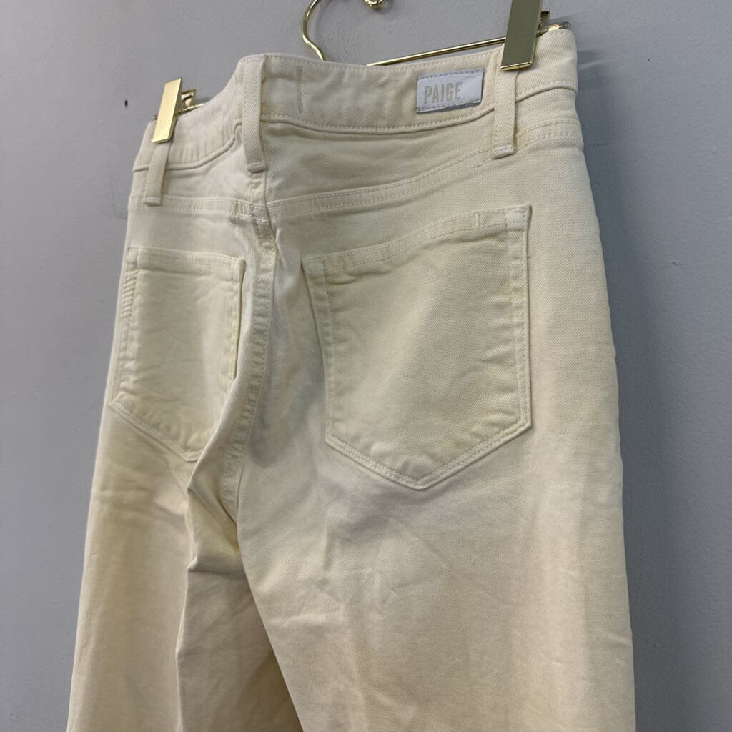 Paige Yellow Denim Colette Crop Flare Jeans 27