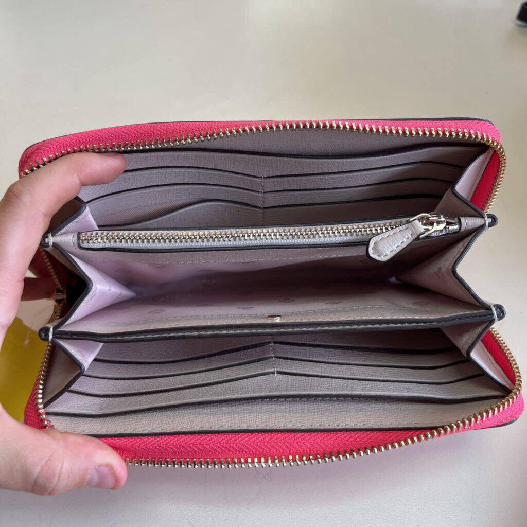Kate Spade Pink/ White Polka Dot Leather Wallet