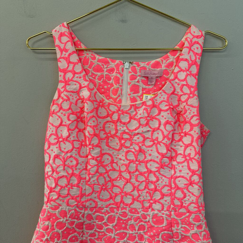 Lilly Pulitzer Bright Pink/ White Print Dress 6
