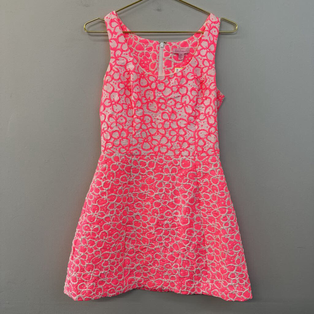 Lilly Pulitzer Bright Pink/ White Print Dress 6