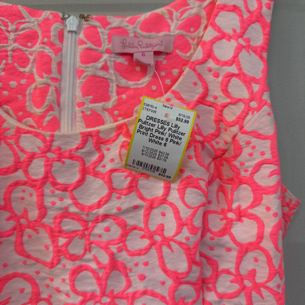 Lilly Pulitzer Bright Pink/ White Print Dress 6