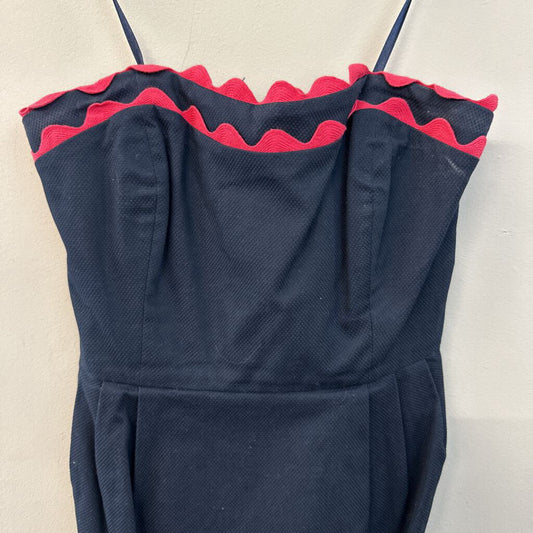 Vineyard Vines Navy/ Pink Edge Strapless Dress 4