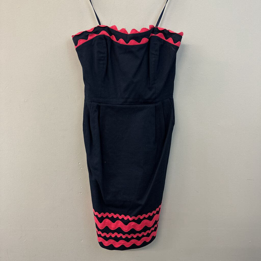 Vineyard Vines Navy/ Pink Edge Strapless Dress 4