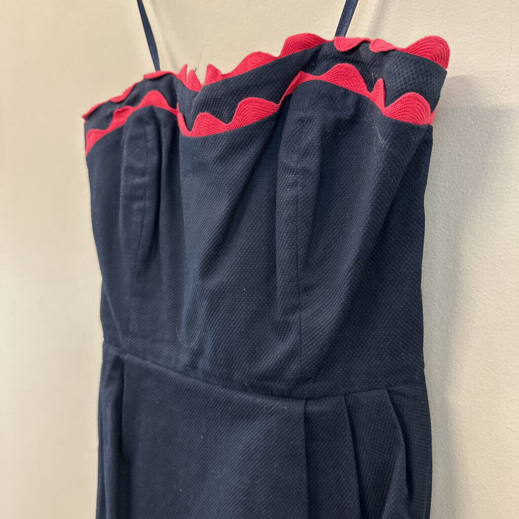 Vineyard Vines Navy/ Pink Edge Strapless Dress 4