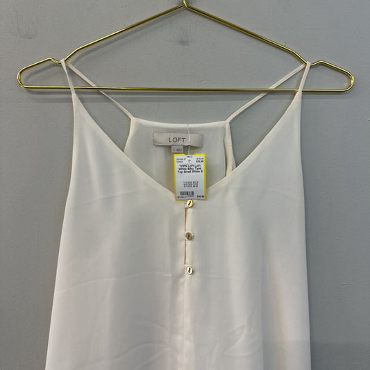 Loft White Silky Tank Top Small