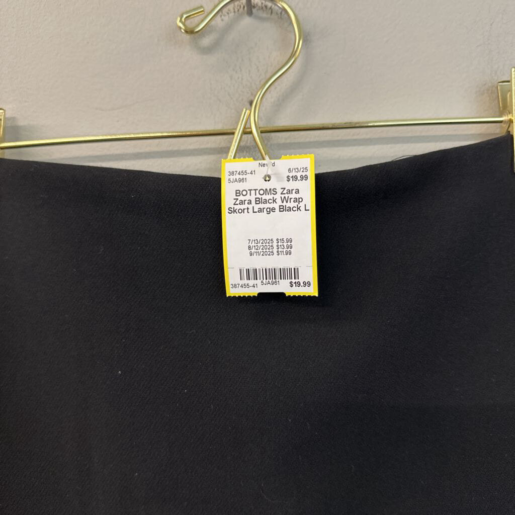 Zara Black Wrap Skort Large