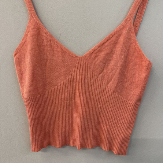 Twine and String Orange Knit Cropped Tank Top Medium