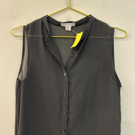Cotton On Black Sleeveless Button Down Top Extra Small