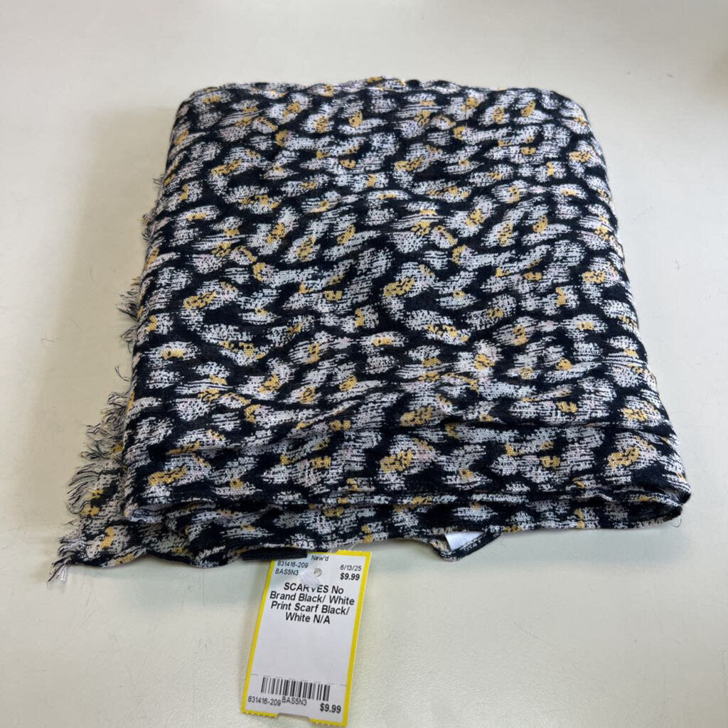 Black/ White Print Scarf