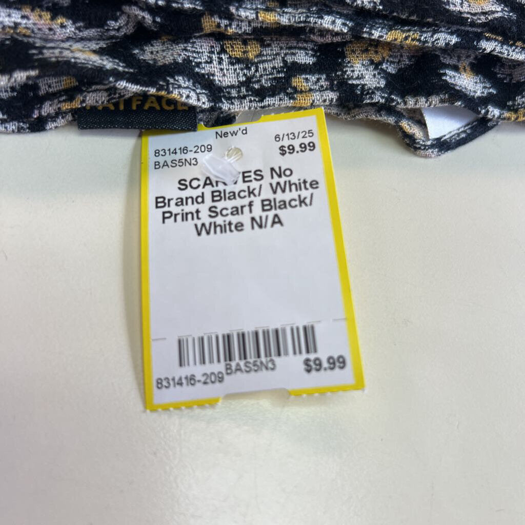 Black/ White Print Scarf