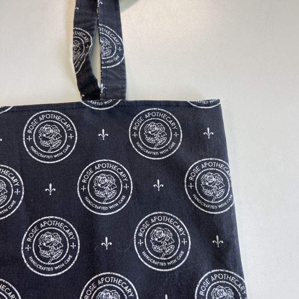 Grey/ Cream Rose Apothecary Tote Bag