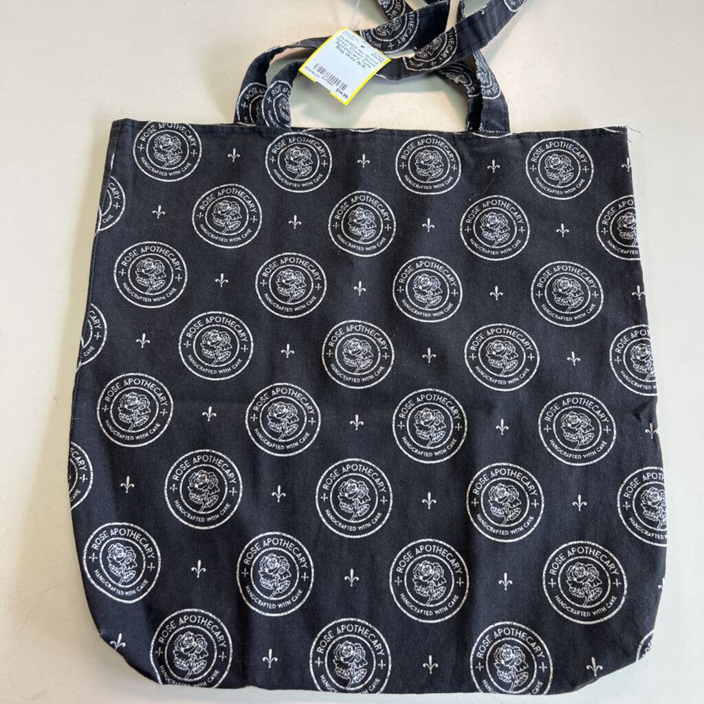 Grey/ Cream Rose Apothecary Tote Bag