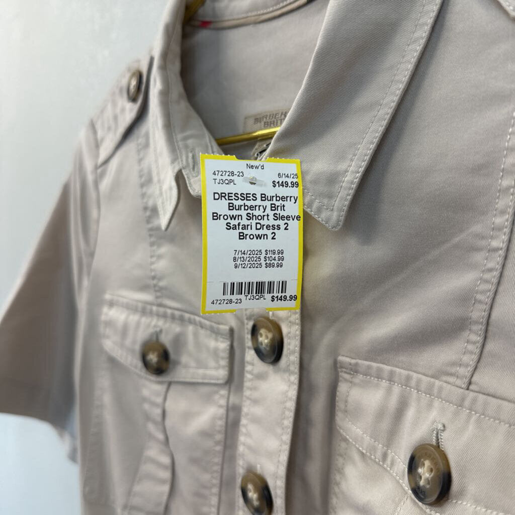Burberry Brit Brown Short Sleeve Safari Dress 2