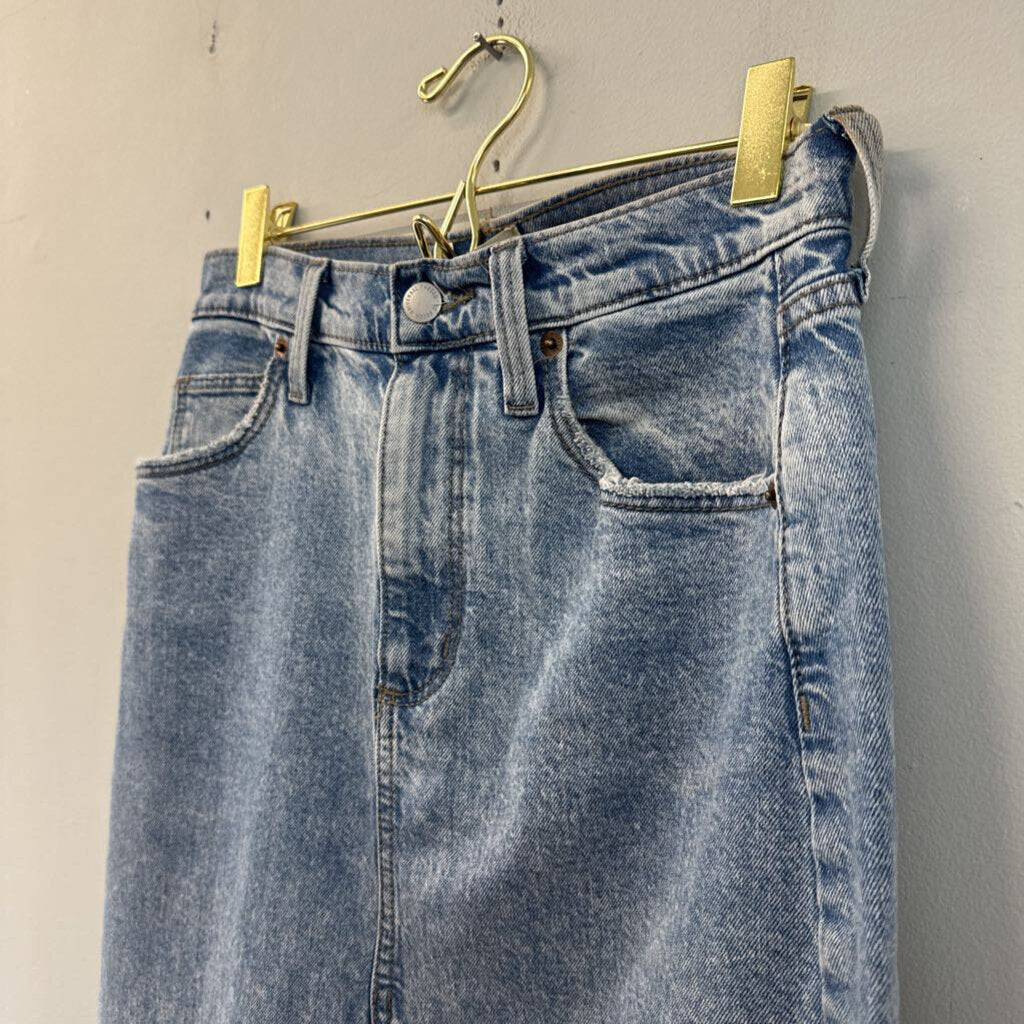 Light Wash Denim Midi Skirt 2