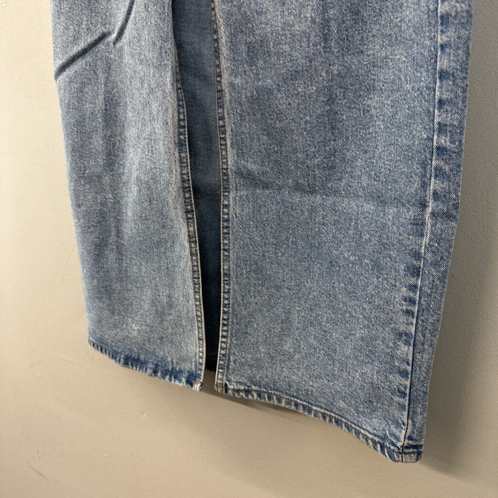 Light Wash Denim Midi Skirt 2