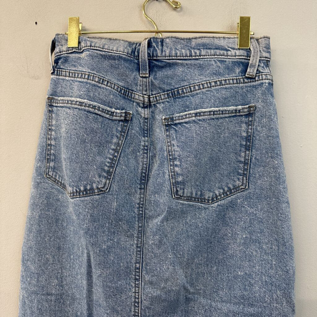 Light Wash Denim Midi Skirt 2