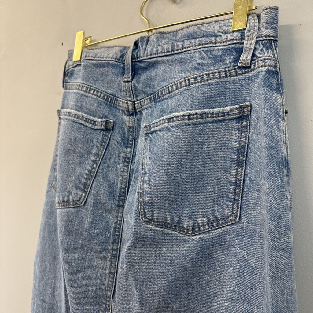 Light Wash Denim Midi Skirt 2
