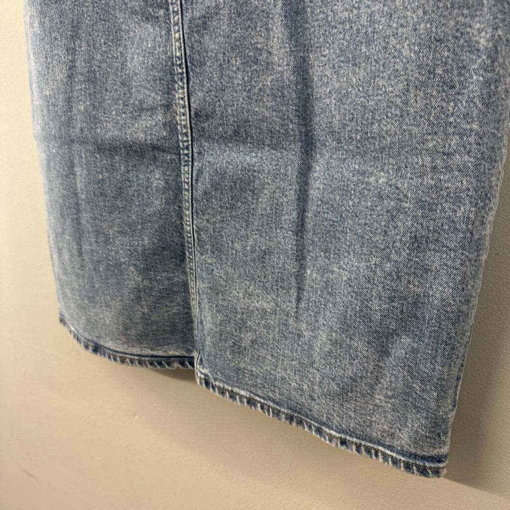 Light Wash Denim Midi Skirt 2