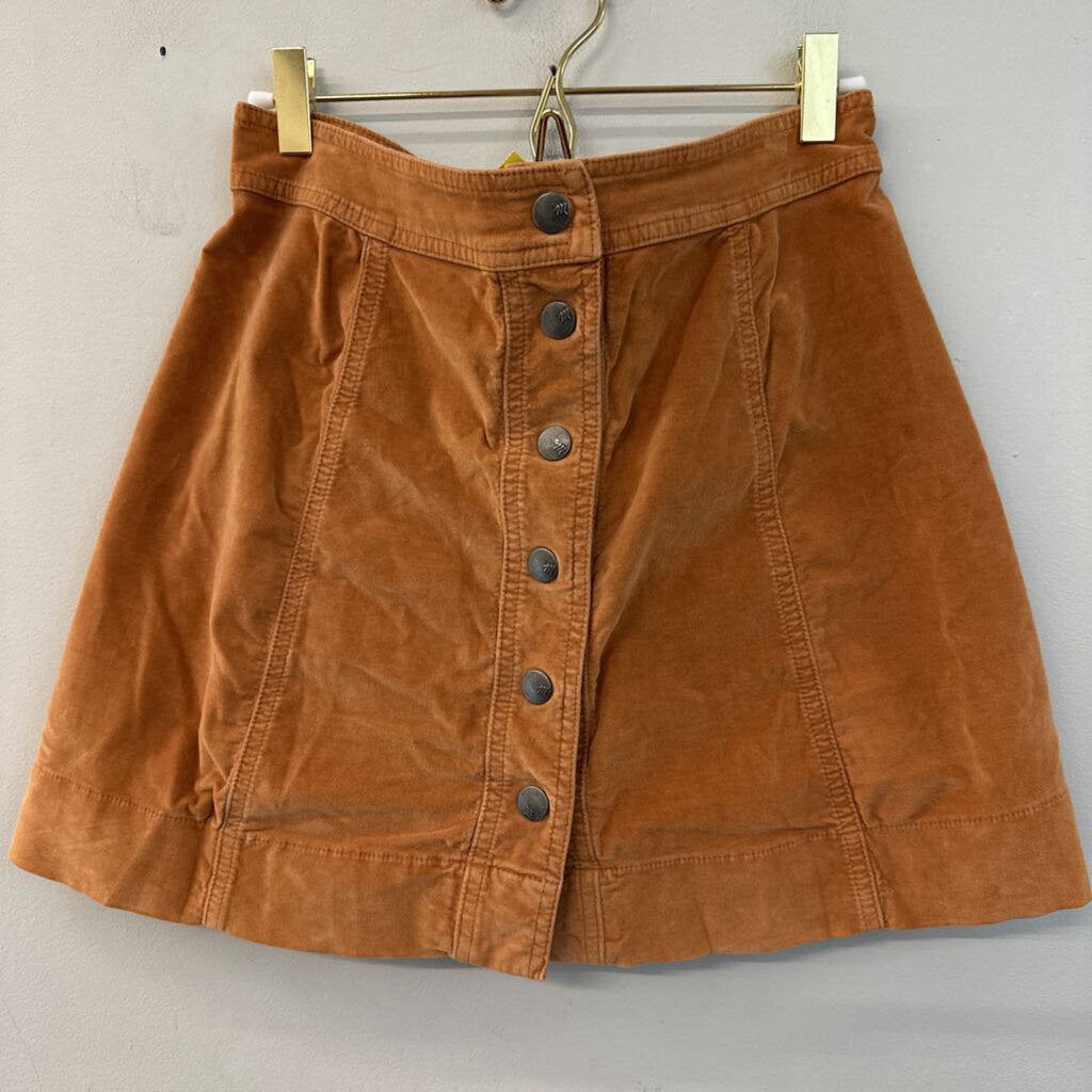Madewell Brown Suede Snap Front Skirt 6