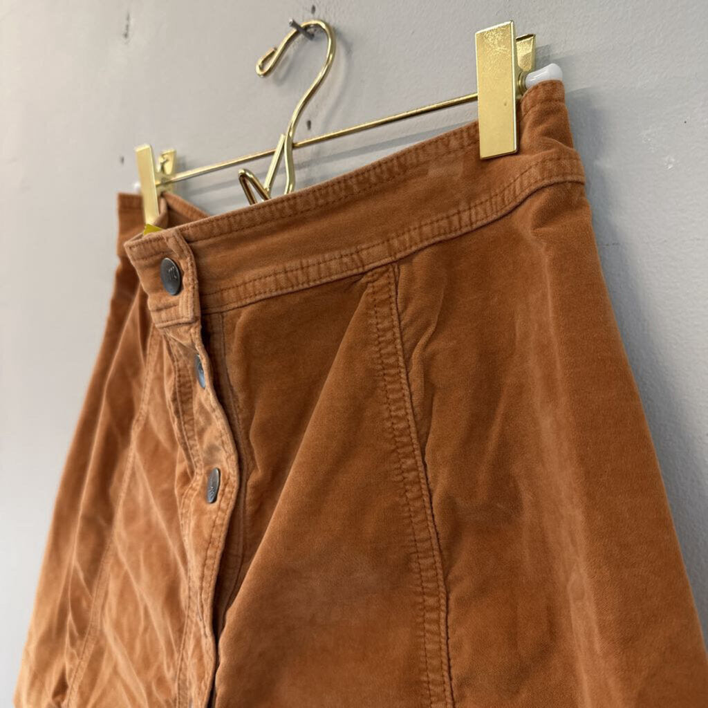 Madewell Brown Suede Snap Front Skirt 6