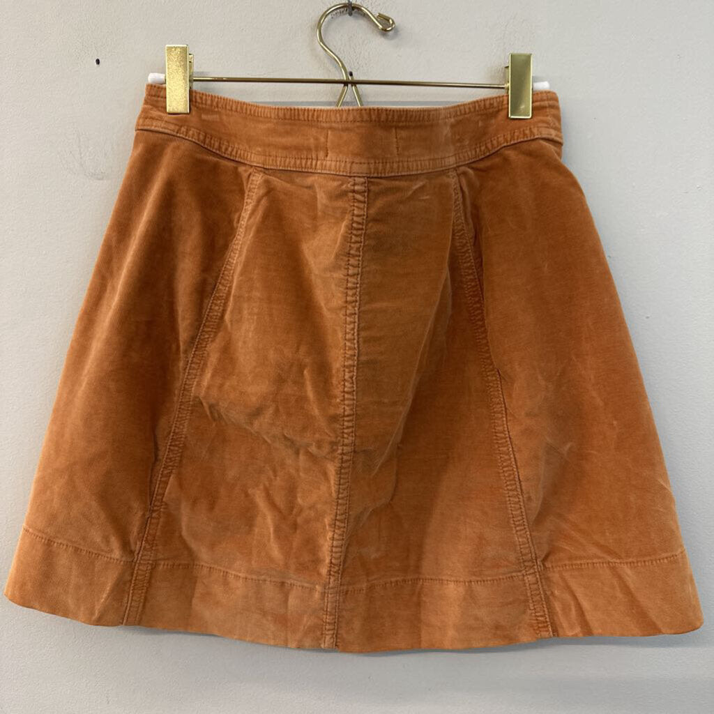 Madewell Brown Suede Snap Front Skirt 6