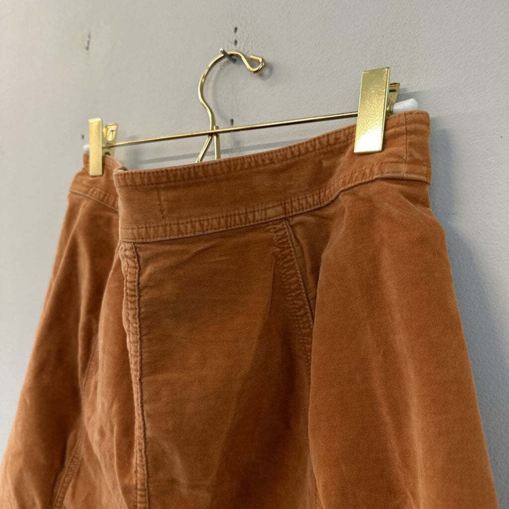 Madewell Brown Suede Snap Front Skirt 6