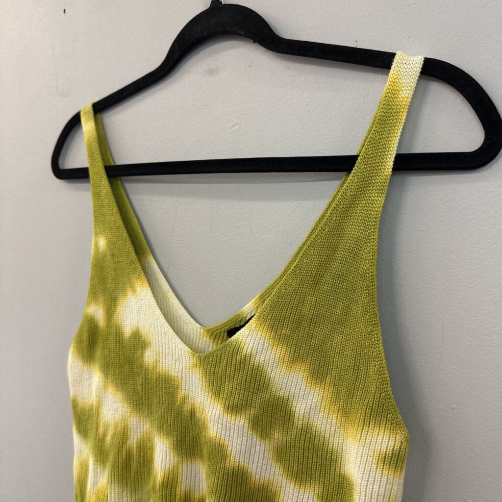 Green Tie Dye Knit Tank Top Small