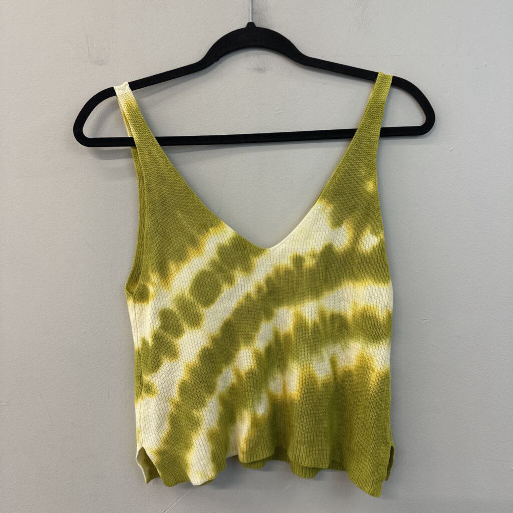 Green Tie Dye Knit Tank Top Small
